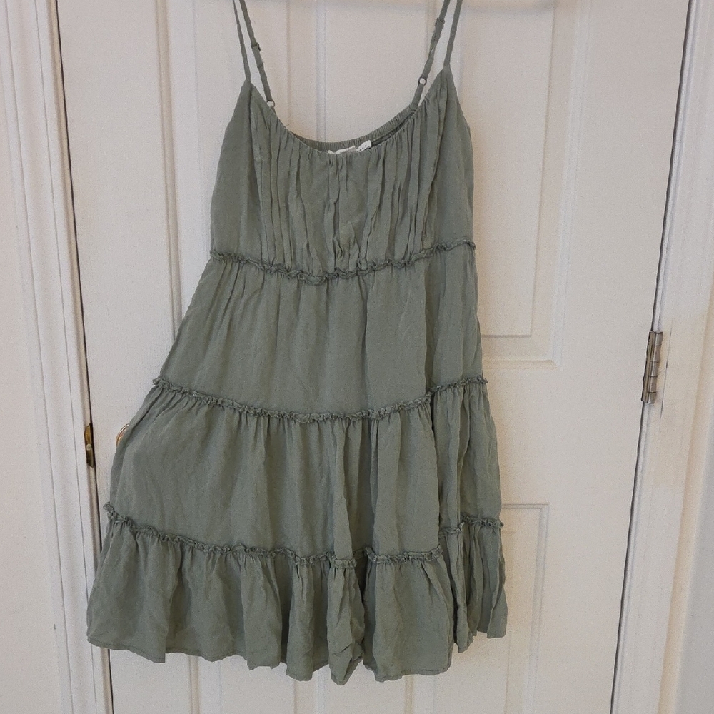 Olive Green Tier Sundress